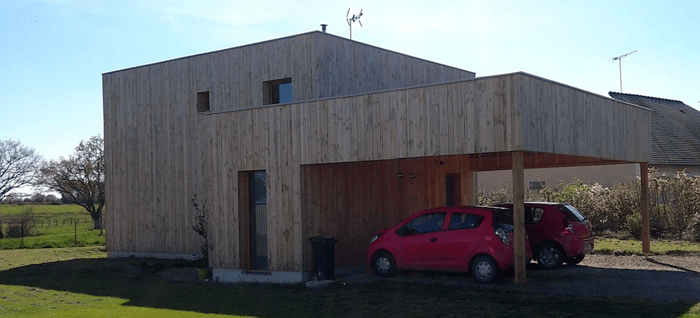 garage ouvert maison ossature bois