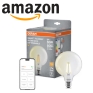 Osram Lampe LED SMART+ Globe, E27, filament transparent, blanc chaud 2700 K, dimmable, commande par application et vocale, compatible avec Alexa et Google