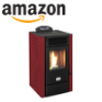 STUFE A PELLET ITALIA California 8 KW | Poêle à Granulés à Air Ventilé Efficacité 91% Chauffe 70m² Autonomie 20H Programmable 5 Vitesses et Puissances Design Compact Garantie 24 Mois Rouge