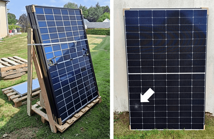 panneau solaire bifacial cassé