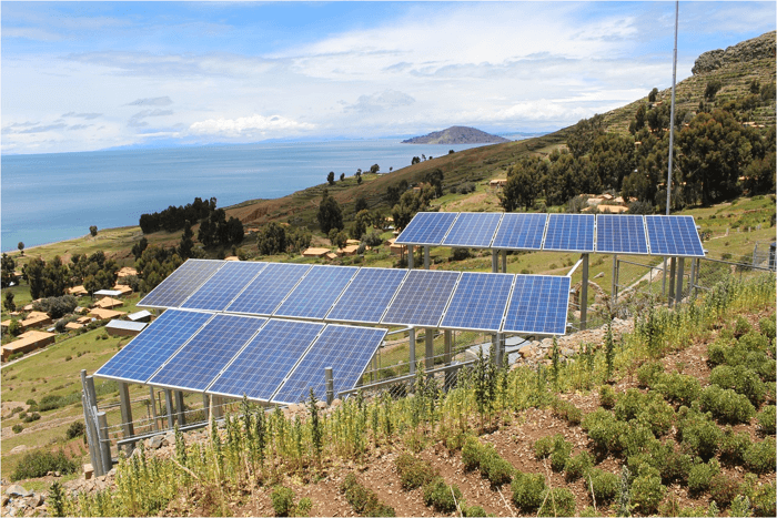 panneau solaire en hauteur