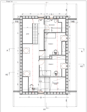 Cliquez pour agrandir plan 1er étage maison écologique bois paille