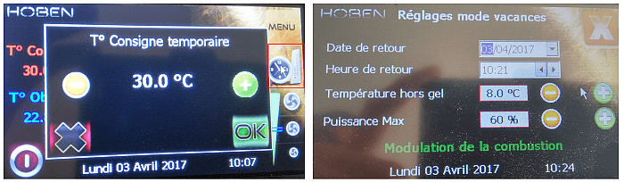 poele granule Hoben H6 eclipse gestion absences