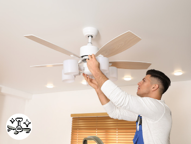 ventilateur plafond montage technicien